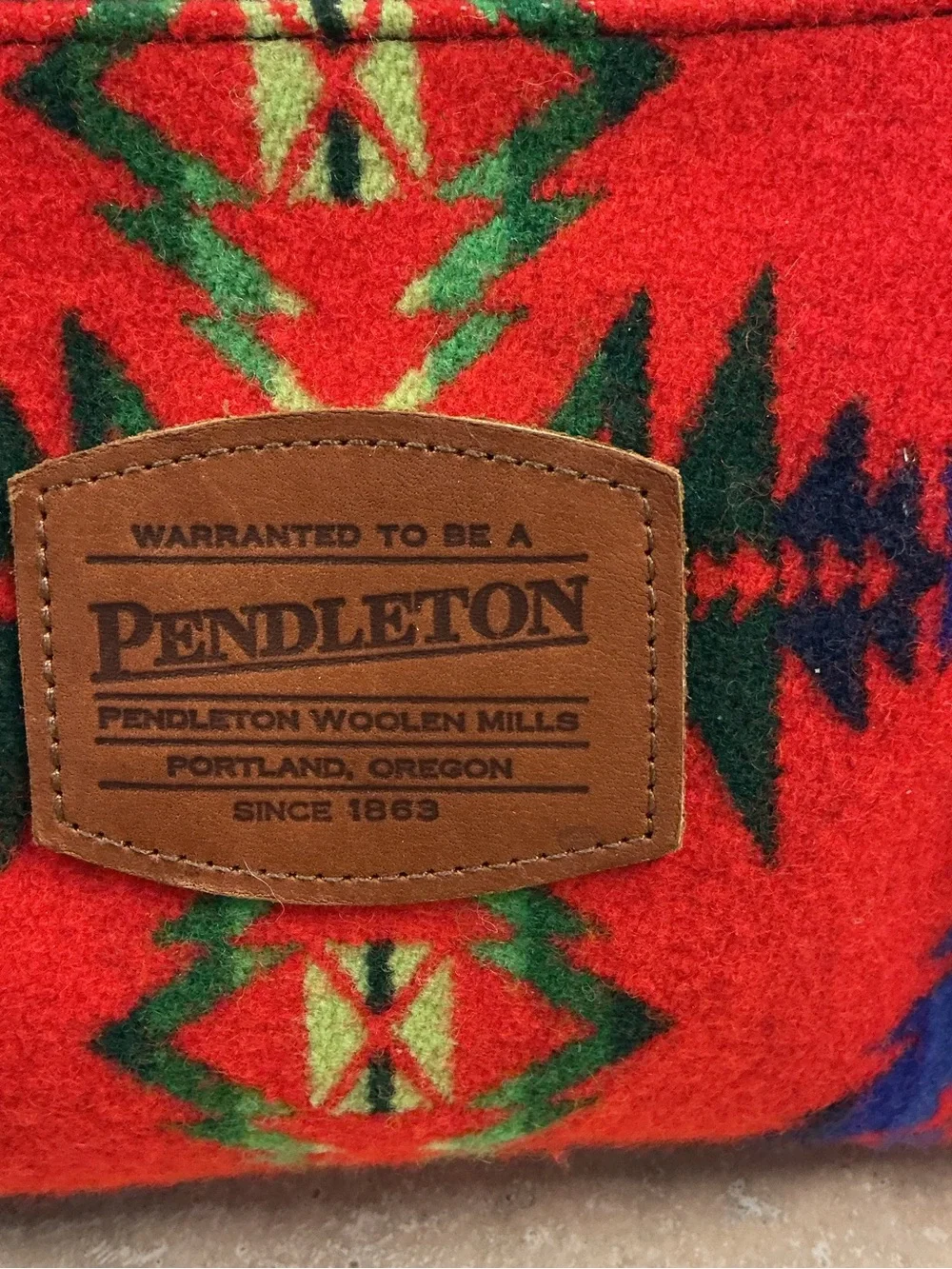 Pendleton Travel Cosmetic Bag 100% Wool Southwestern Aztec Navajo Pouch - Picture 5 of 8